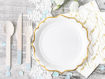 Picture of PAPER PLATES WHITE GOLD EDGES 18.5CM - 6 PACK